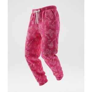 Baby Phat Lounge Pants Small S Fleece Plush Pink w/White Butterflies & Cats Soft